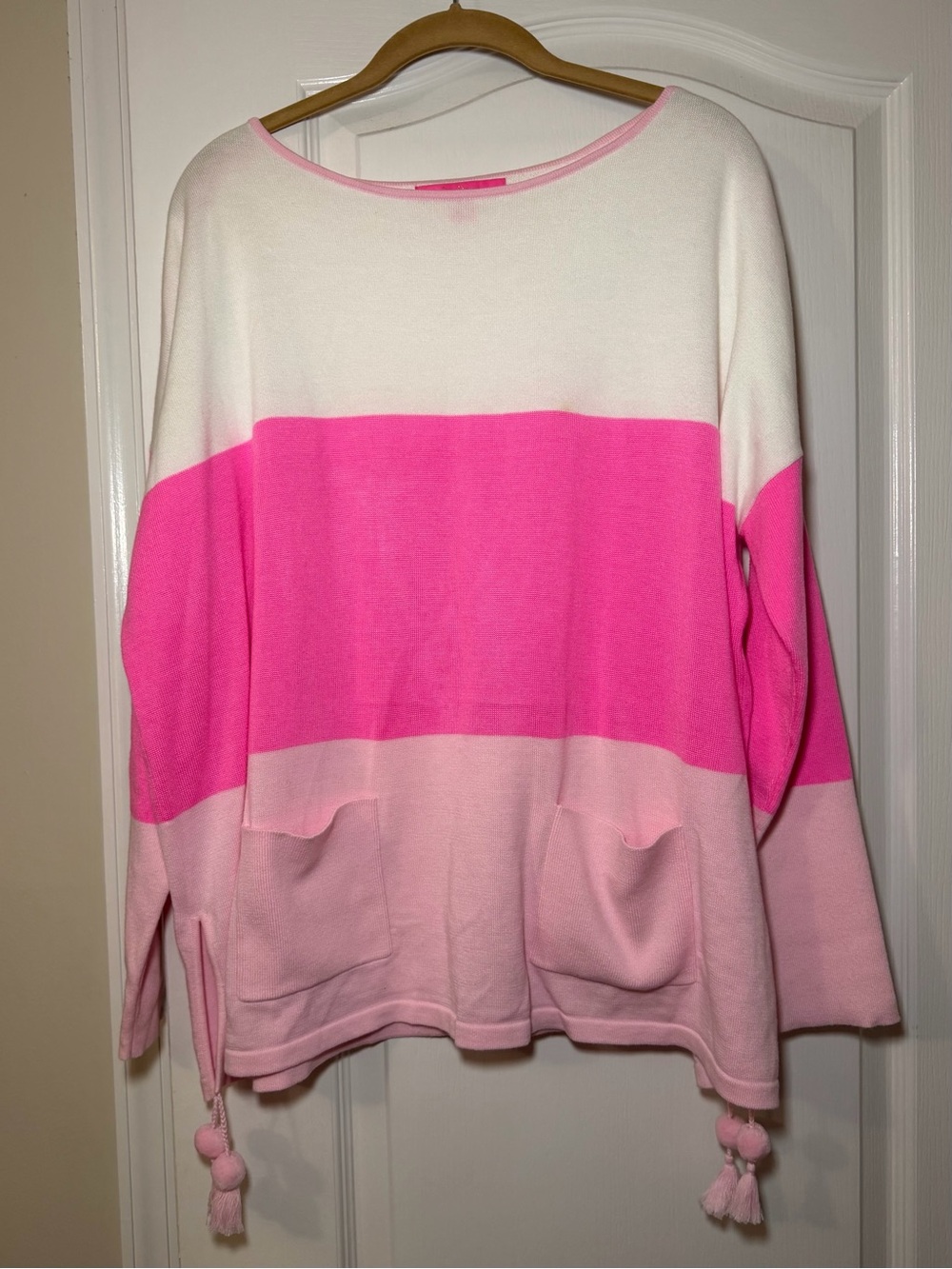 Lilly Pulitzer Colorblock Boatneck Sweater - Pink/Light Pink/White